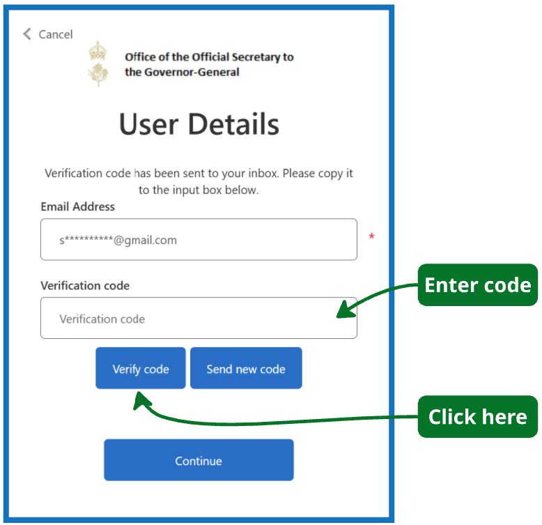 An image of the next screen asking the user to input the verification code and click the very code button to login.