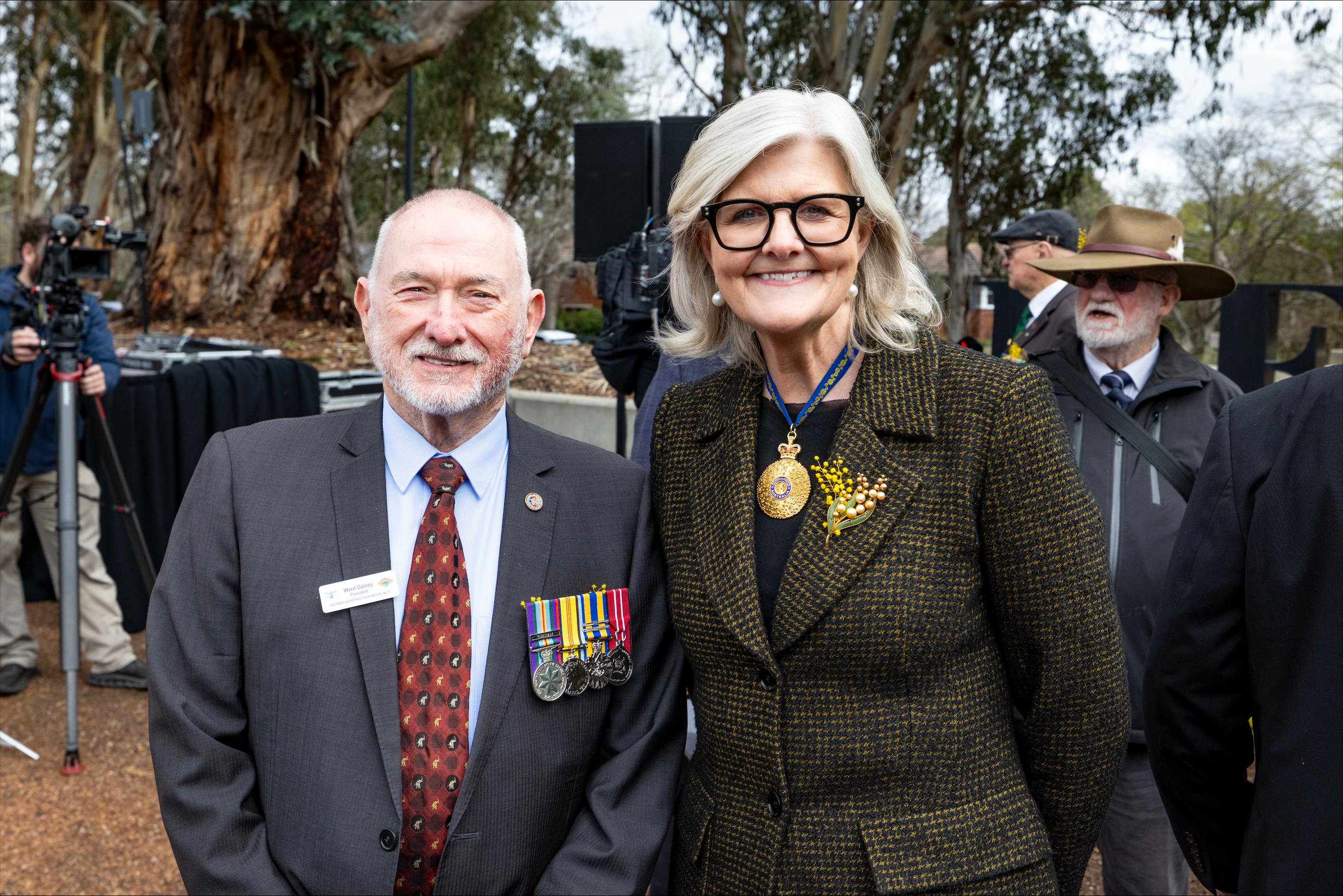 The Governor-General with an attendee