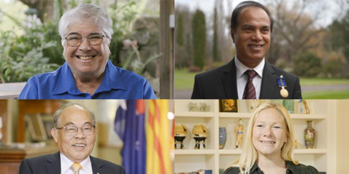 Four people representing the diverse range of individuals recognised in the Order of Australia