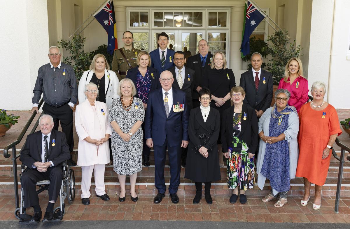 Group of recipients at Investiture at Government House Canberra September 2023