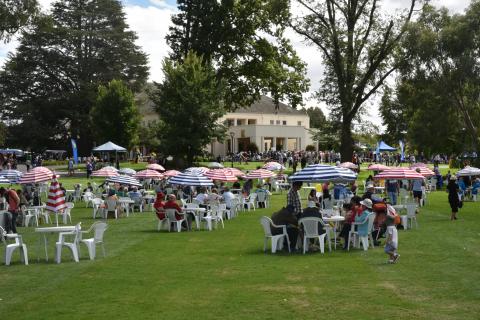 Crowds enjoying the Government House Open Day