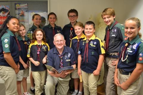 Peter Blatch AM with scout group